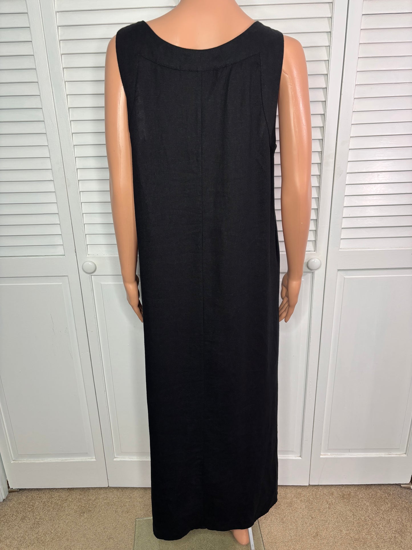 DKNY Linen-Blend V-Neck Maxi Tank Dress Size Medium