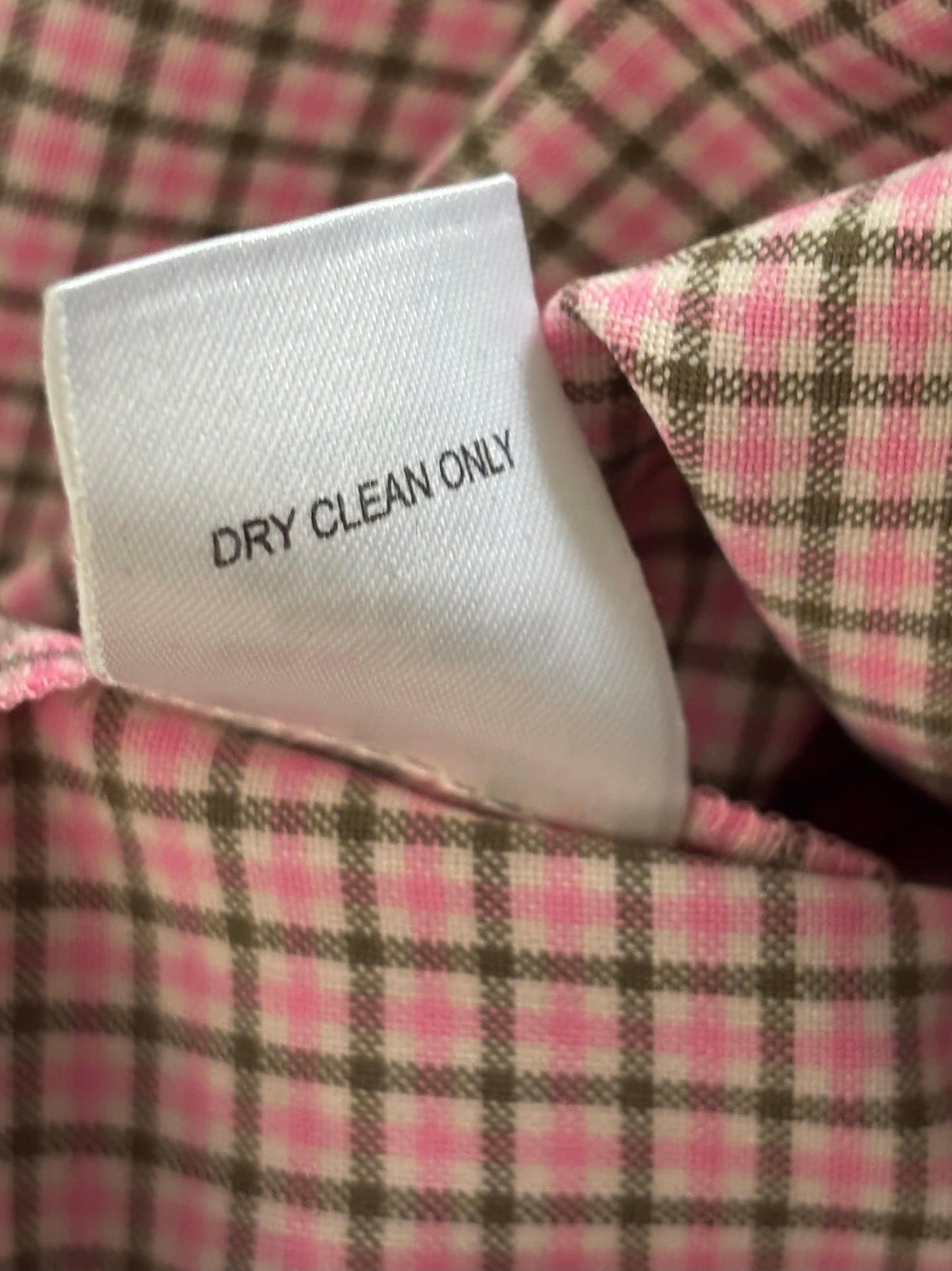 New W BY WORTH Pink Plaid Tailored Lightweight Wool Blazer Size XS