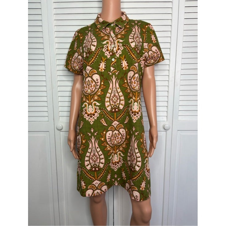 New Spartina 449 Joelle Polo Dress in Green Paisley Size Large