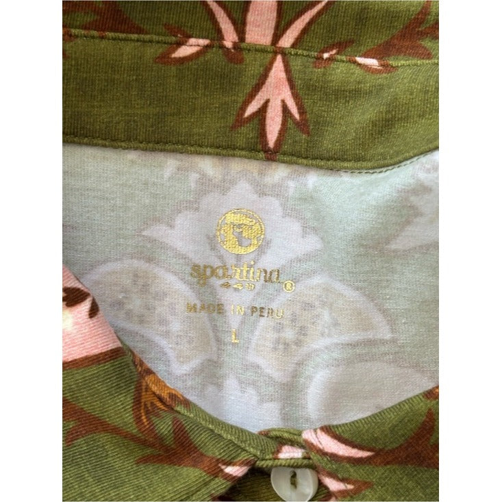 New Spartina 449 Joelle Polo Dress in Green Paisley Size Large