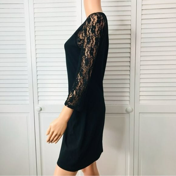 EXPRESS Black Lace Sleeve Dress Size L *NEW*