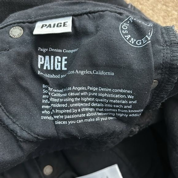 PAIGE Charcoal Black Raw Hem Skinny Jeans Size 29