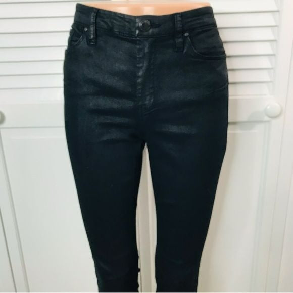 BLANK NYC The Bond Mid-Rise Skinny Shiny Black Pants Size 27