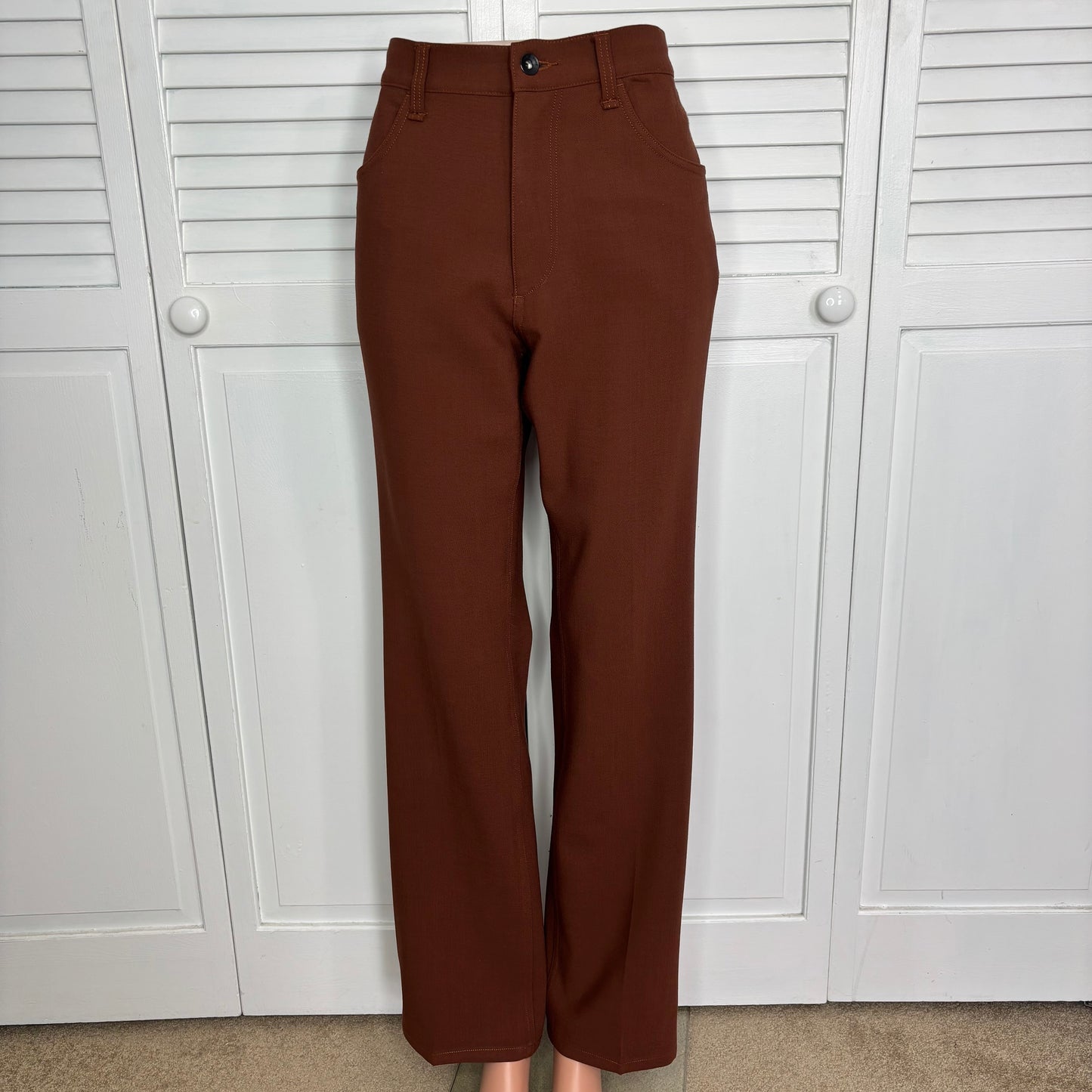 RAG & BONE Brown Jacey High Rise Virgin Wool Straight Leg Trousers Size 6