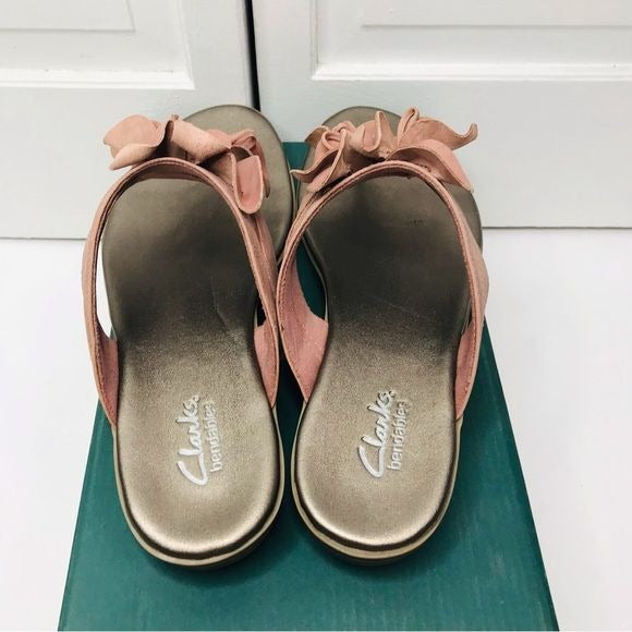 CLARKS Pink Dusk Bamboo Thong Sandals Size 9 *NEW*