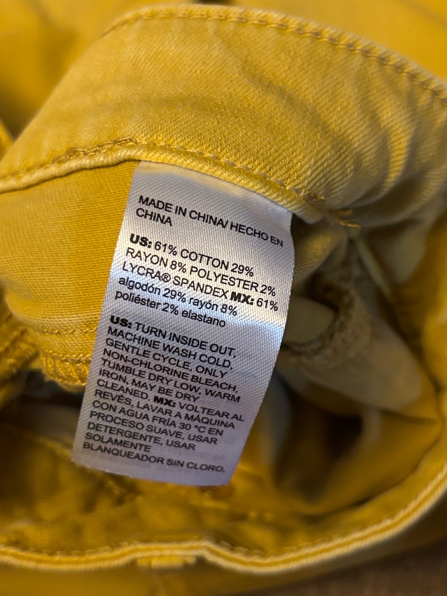 CHICO’S Mustard Yellow Girlfriend Slim Leg Ankle Jeans Size 8R