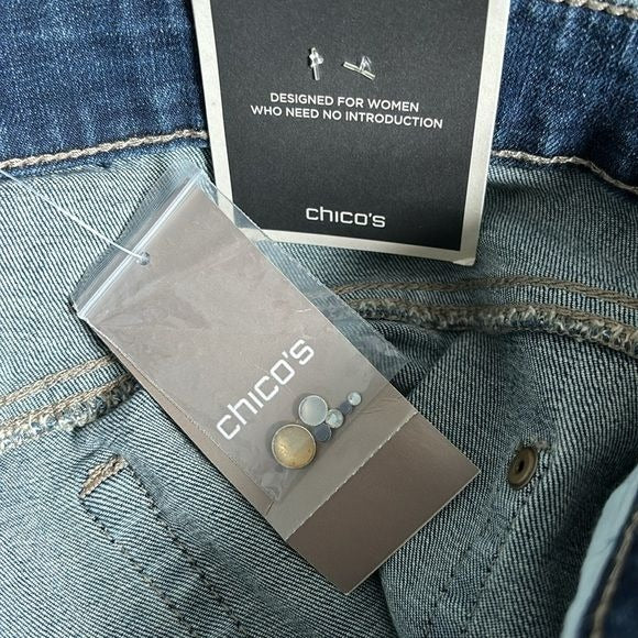 *NEW* CHICO’S Black Label Denim Navy Embellished Denim Pants