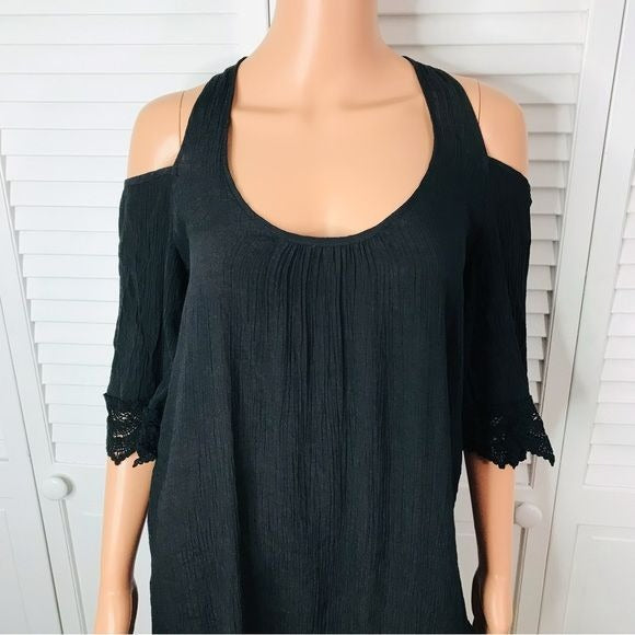 VENUS Black Cold Shoulder Dress Size L