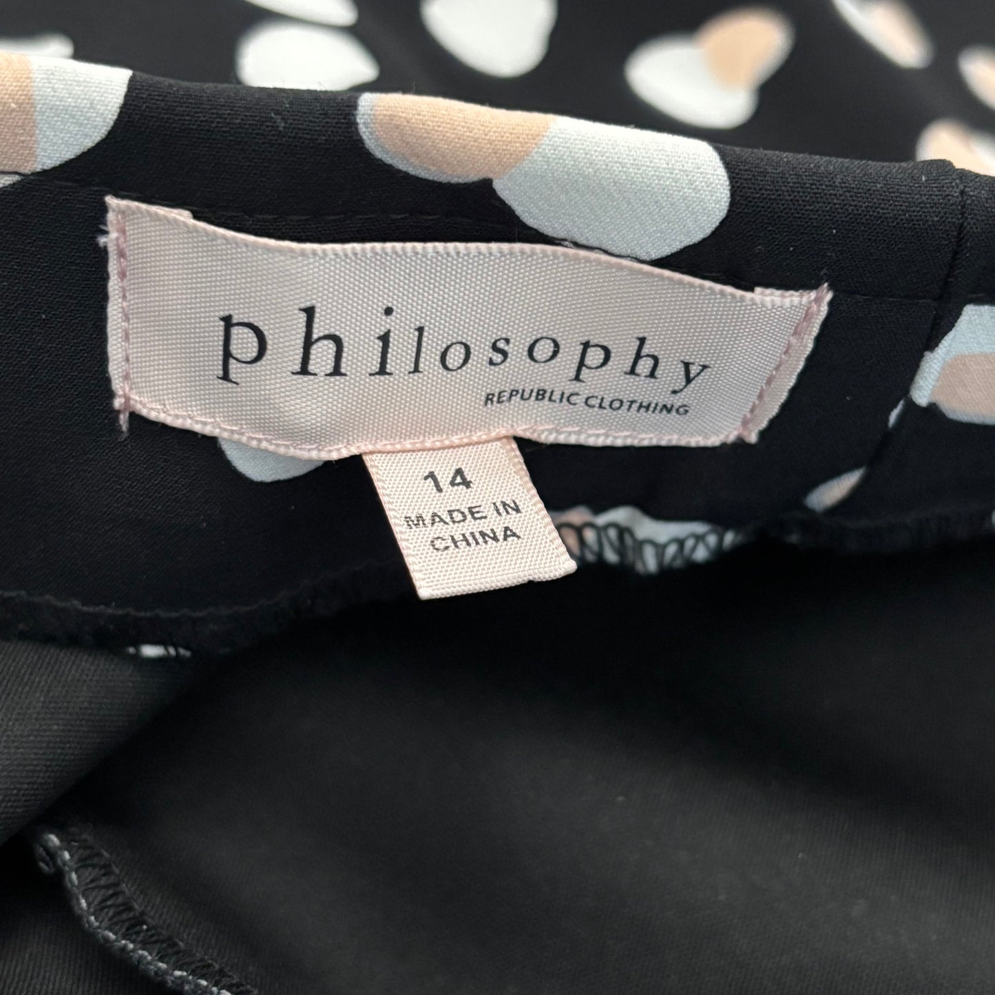 PHILOSOPHY Dotted Pencil Skirt in Black Size 14