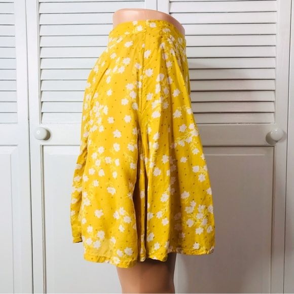 BILLABONG Jane Skipper Yellow Floral Fit & Flare Skirt Size M