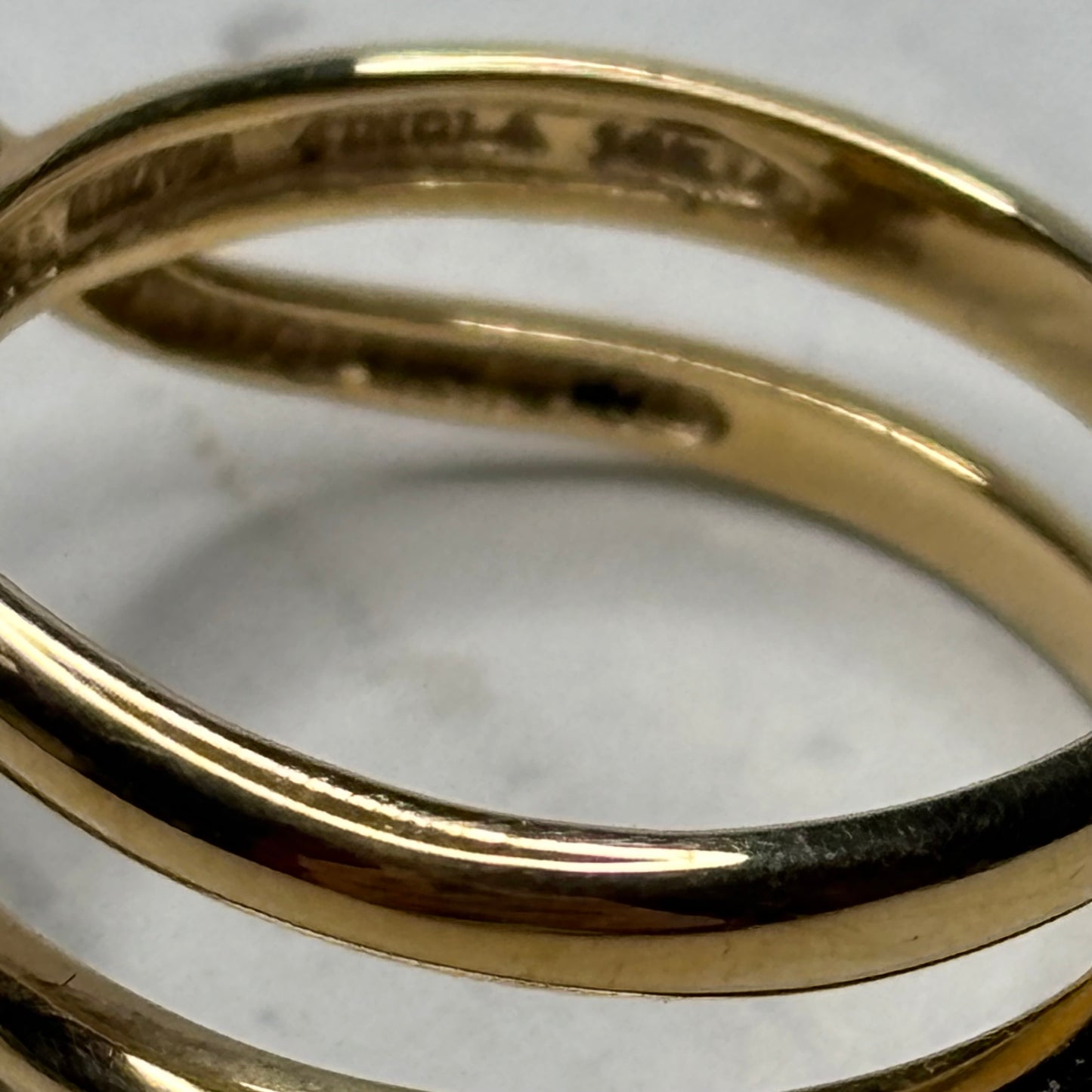 FINOLA’S JEWEL BOX 14K Gold Snake Ring with Sapphire Eyes Size 7
