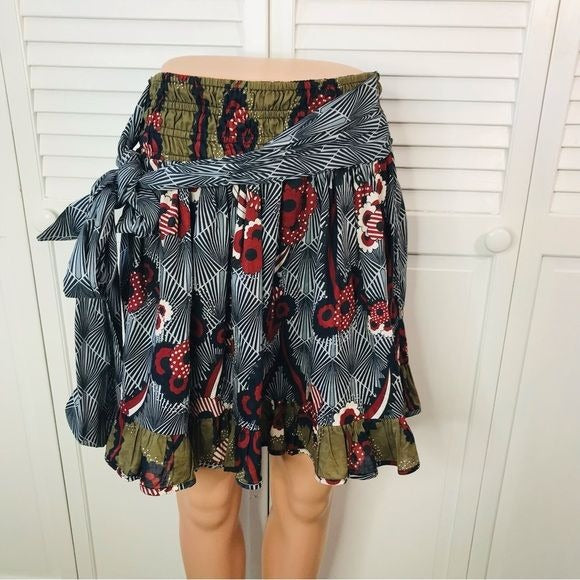 LET ME BE By Anthropologie Belted A-Line Mini Skirt Size S