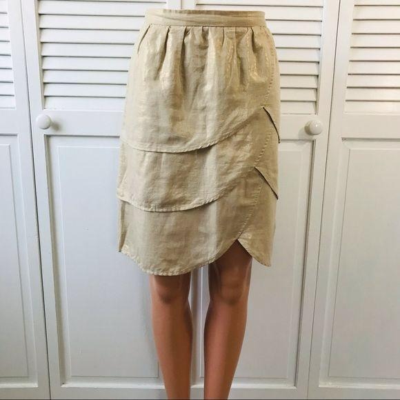 EDME & ESYLLTE Gold Shimmer Skirt Size 8