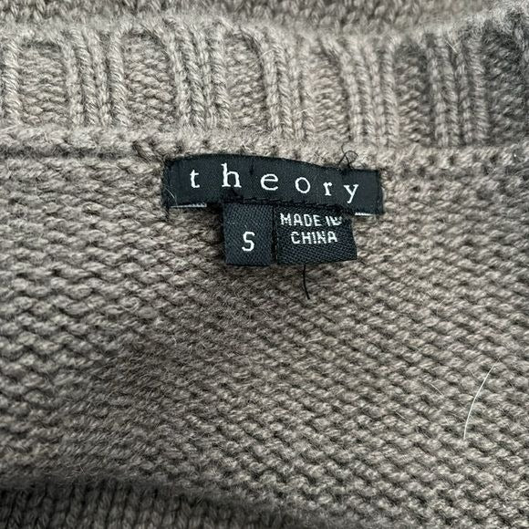 THEORY Brown Jeannie Cashmere Tunic Sweater Size S
