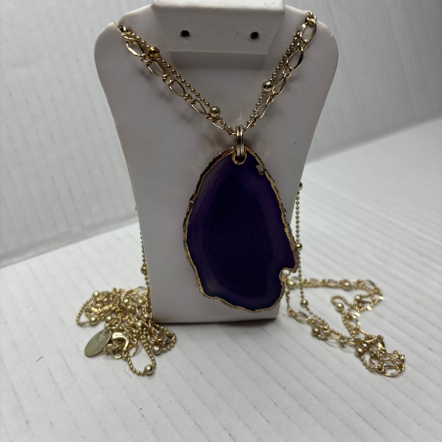 Glow by SHEILA FAJIL Purple Agate Geode Double Chain Necklace