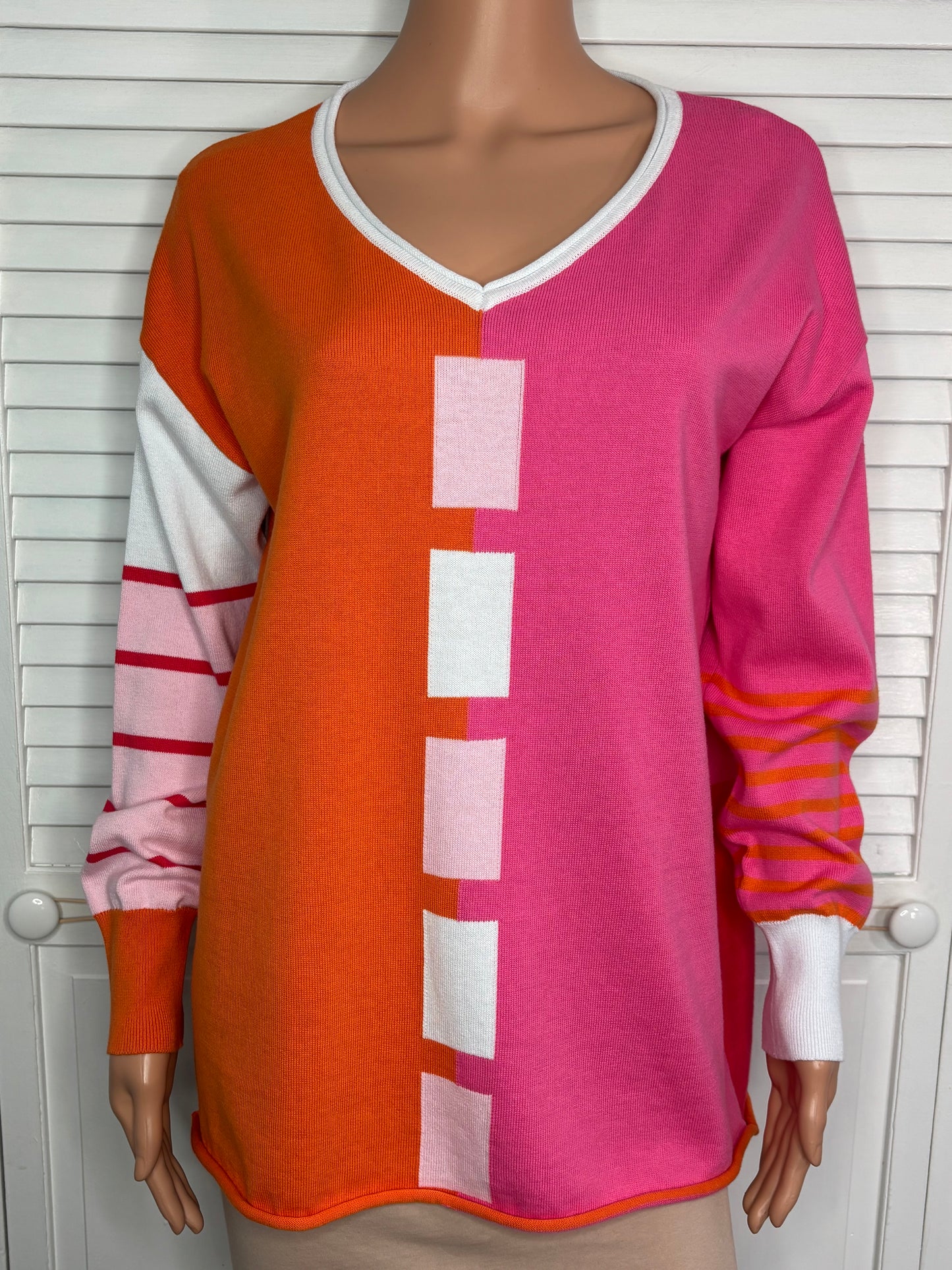 FUNSPORT Cotton Colorblock Sweater Size Medium