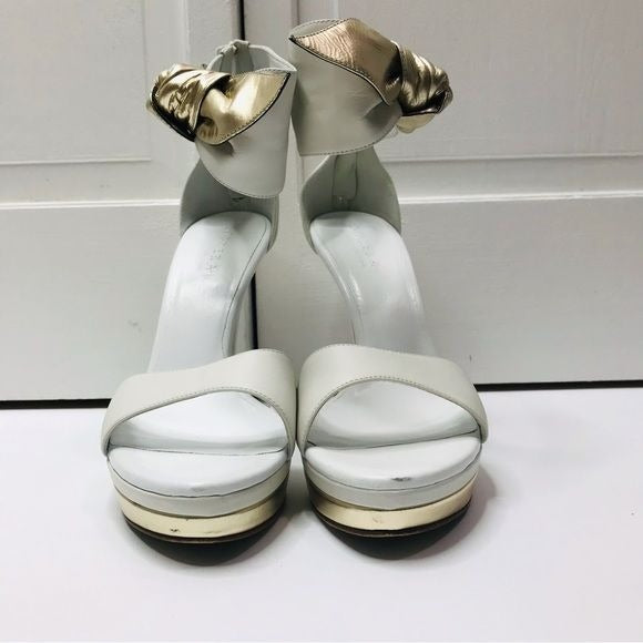 DIBRERA By Paulo Zanoli White Stiletto Heel Shoes Size 8.5