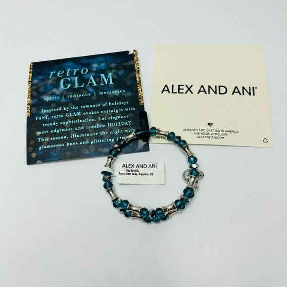 *NEW* ALEX AND ANI Retro Glam Wrap Sapphire Bracelet
