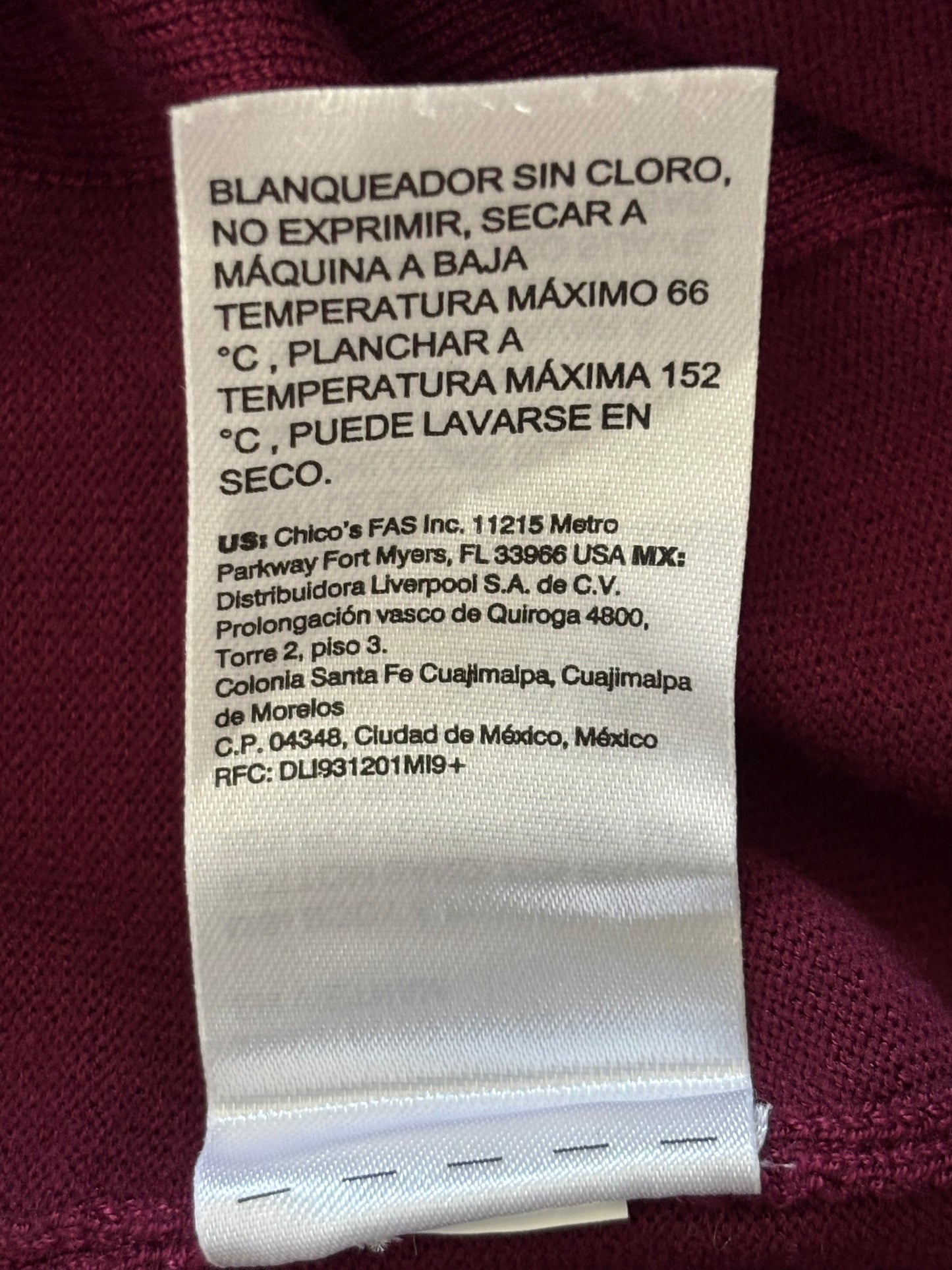 CHICO’S Ella Pocketed Burgundy Cardigan Sweater Size Medium
