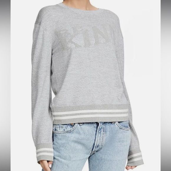 RAG & BONE Gray Reflective Be Kind Sweater Size L