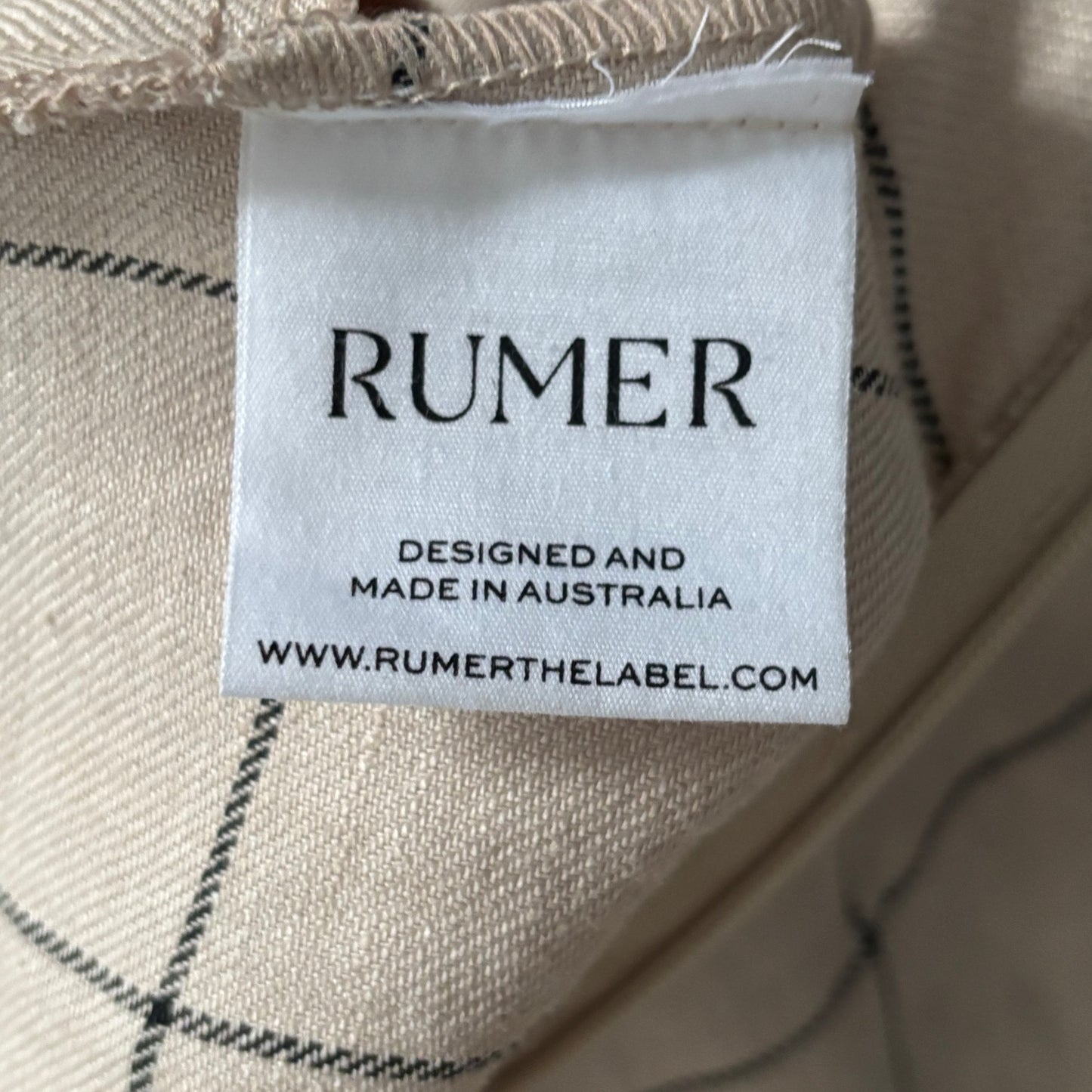 RUMER Quinn Linen Playsuit in Natural Size Small