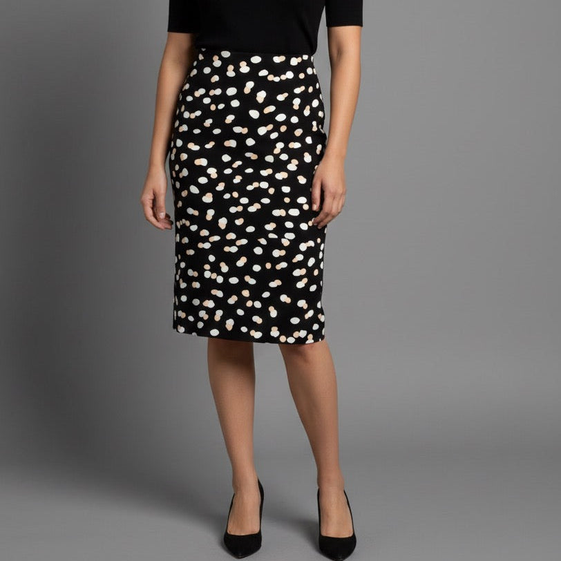 PHILOSOPHY Dotted Pencil Skirt in Black Size 14