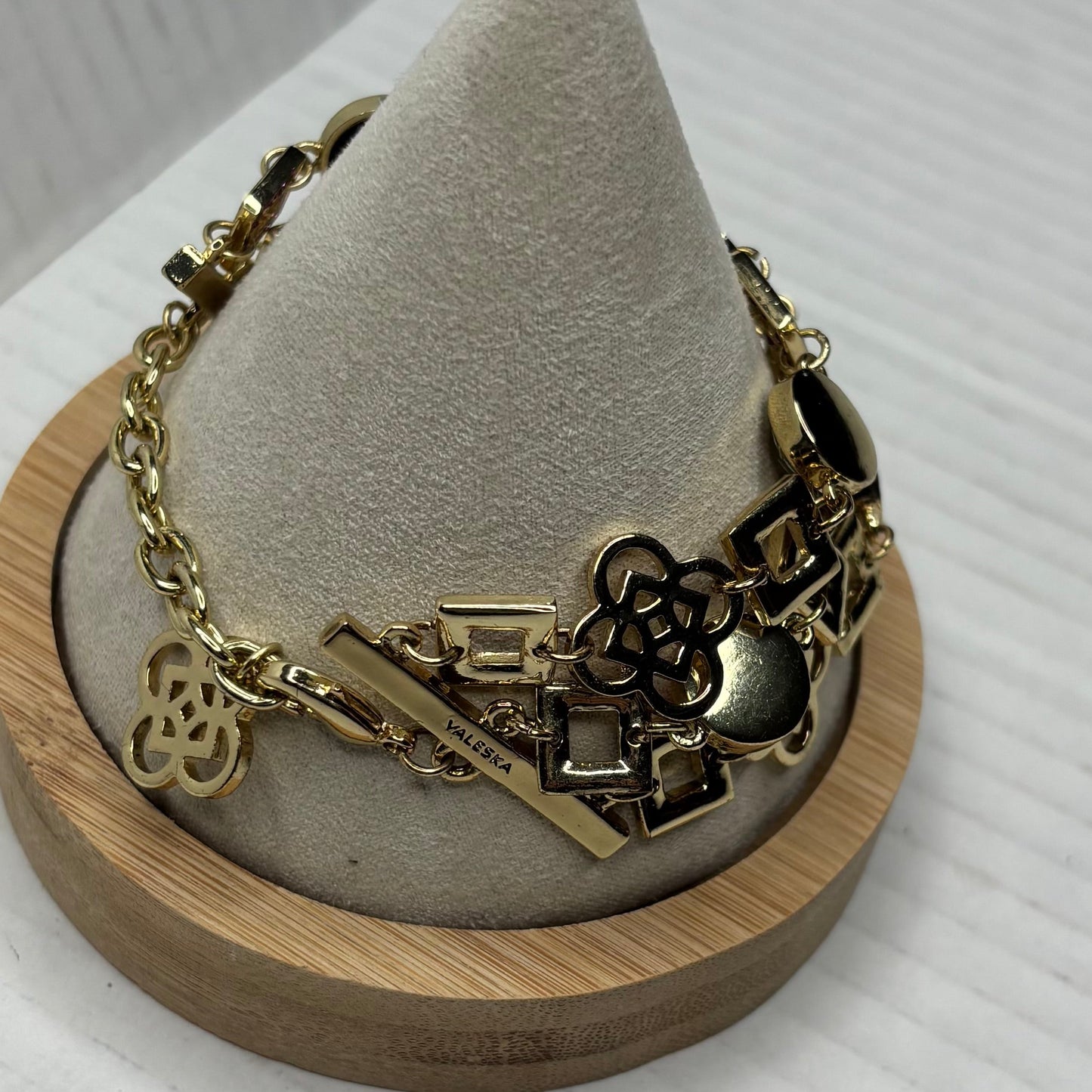 VALESKA Mixed Gem & Clover Multi-Strand Statement Bracelet