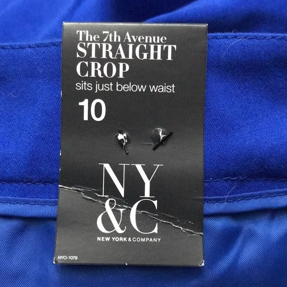 *NEW* NEW YORK & COMPANY Royal Blue Straight Crop Pants Size 10