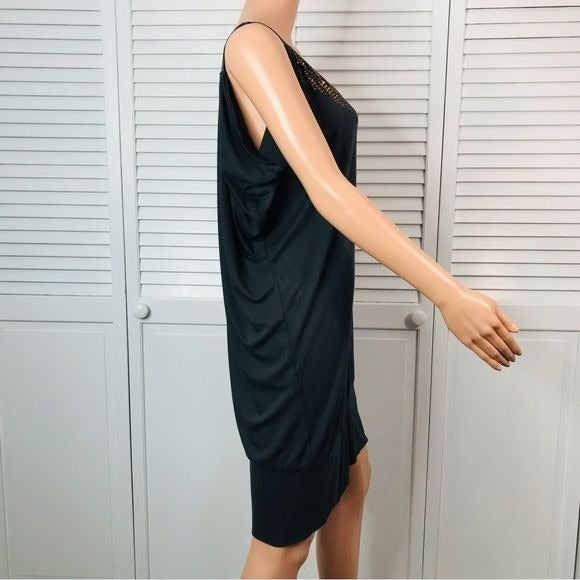 EXPRESS Dark Gray Sleeveless Draped Dress Size L