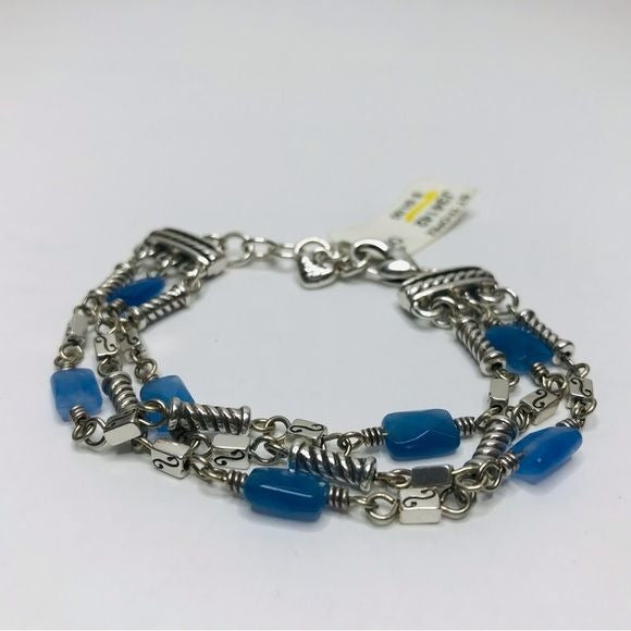 BRIGHTON St Topez Silver Blue Layered Bracelet *NEW*
