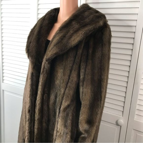 *NEW* LANE BRYANT Brown Faux Fur Coat Size 14/16