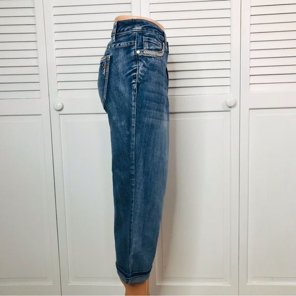 *NEW* CJ BANKS Blue Shaped Fit Mid-Rise Crop Jeans Size 14W