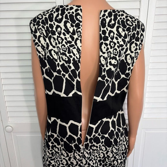 BIGIO COLLECTION Black and White Animal Print Dress Size 14