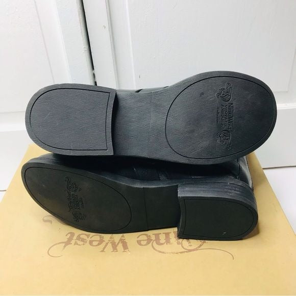 NINE WEST Fargo Black Leather Boots Size 9 *NEW*