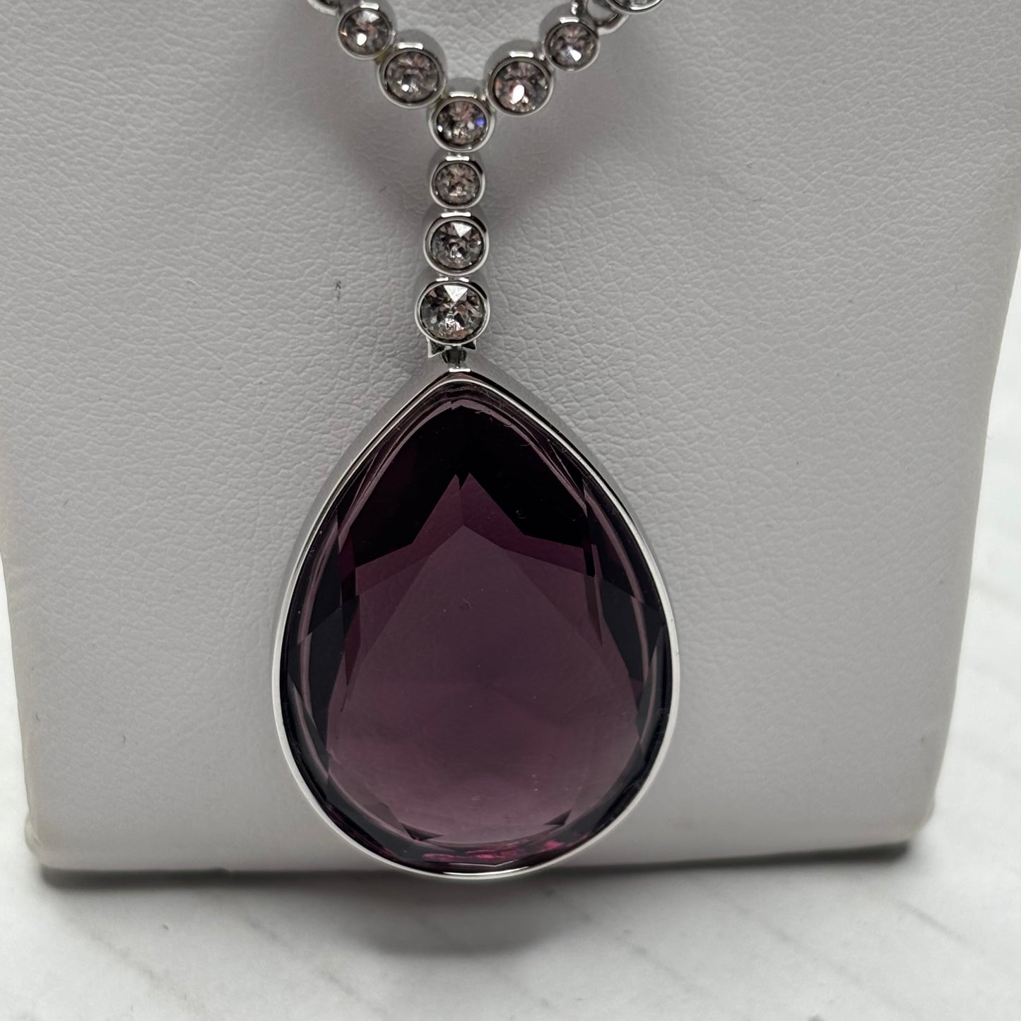 SWAROVSKI Pear-Cut Amethyst Purple Crystal Pendant Necklace