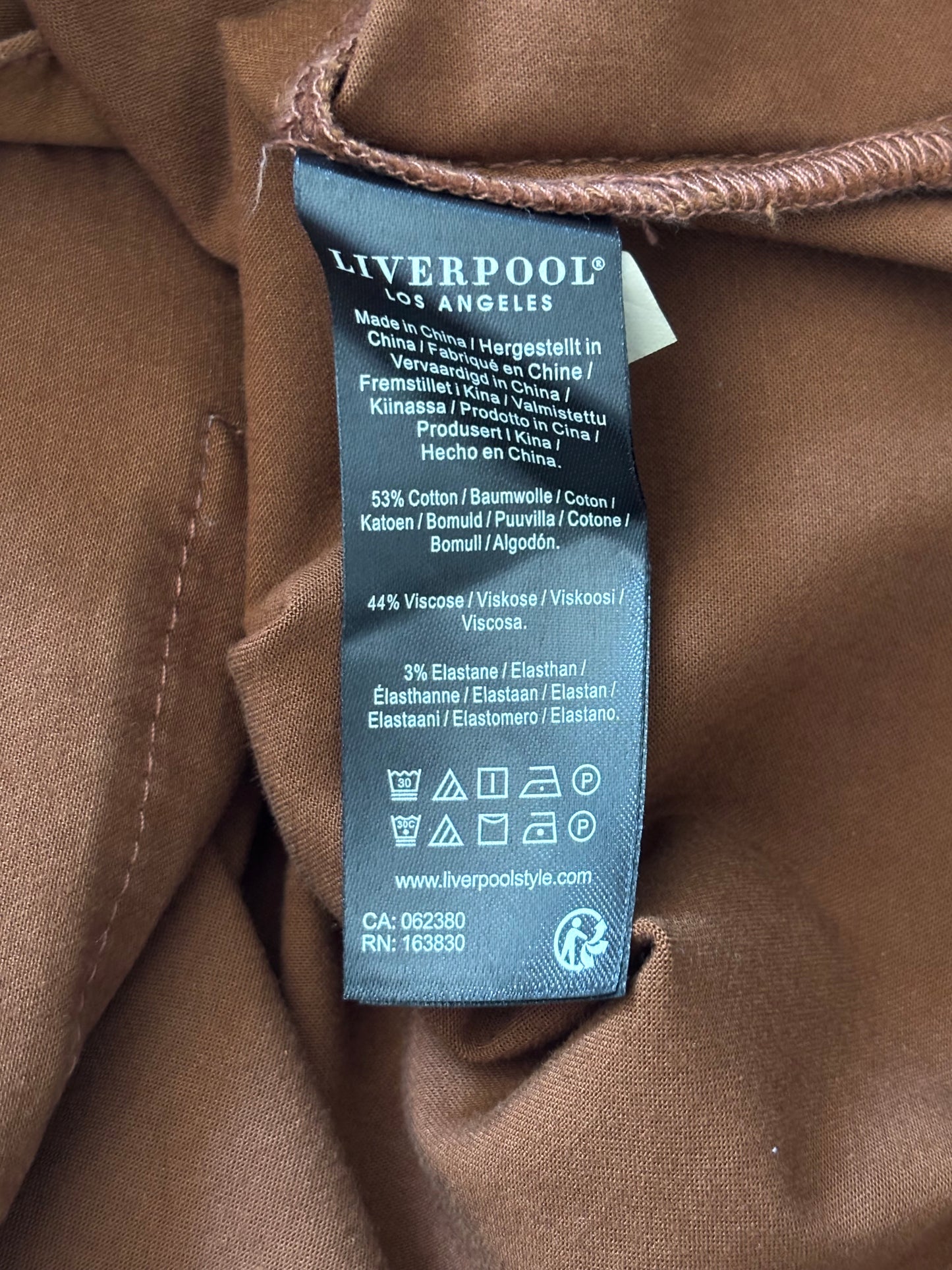 LIVERPOOL Los Angeles Brown Utility Shacket Size Small