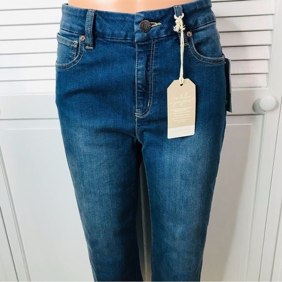 *NEW* COLDWATER CREEK Blue Midrise Cropped Straight Leg Jeans Size 8