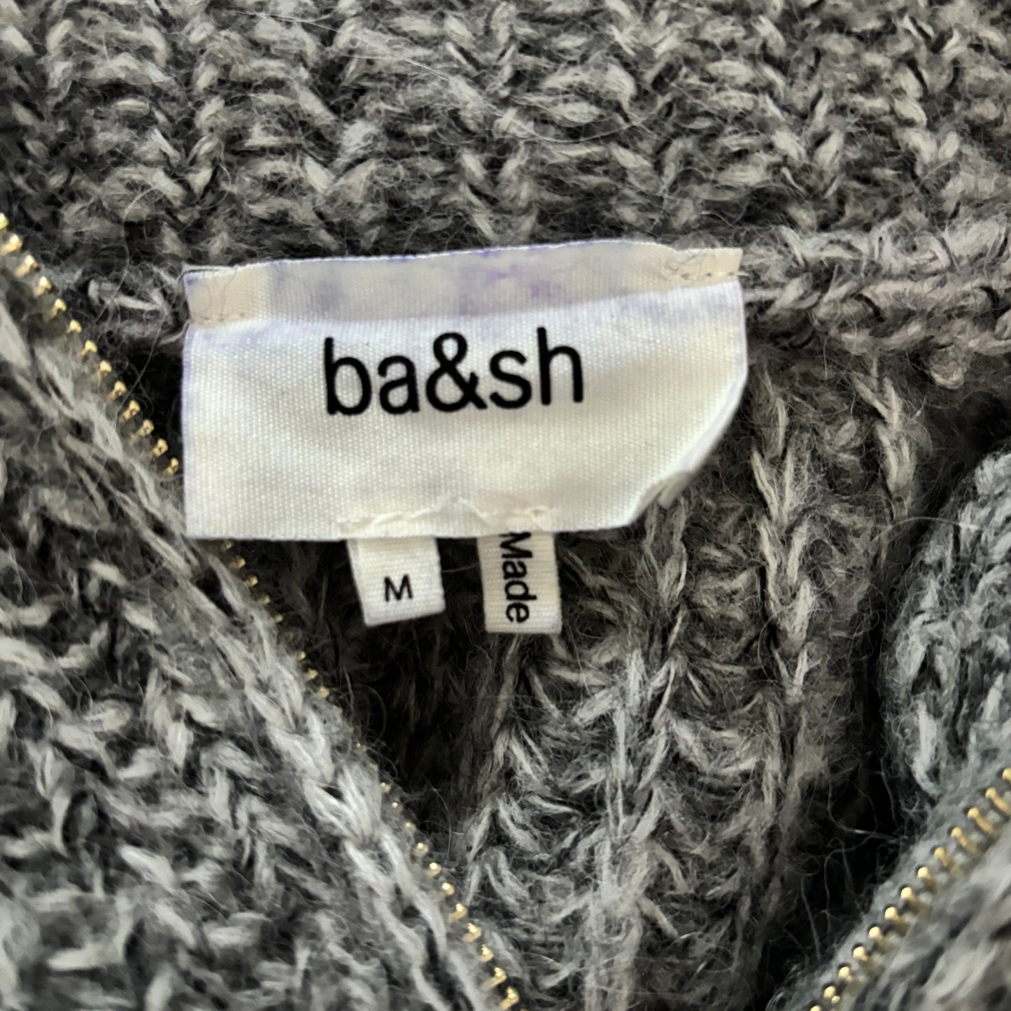 BA&SH Balti Zip-Up Alpaca Blend Pullover Sweater Size Medium