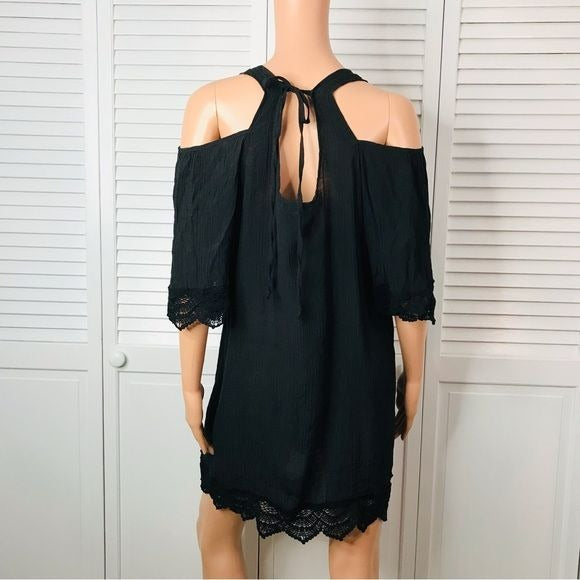 VENUS Black Cold Shoulder Dress Size L