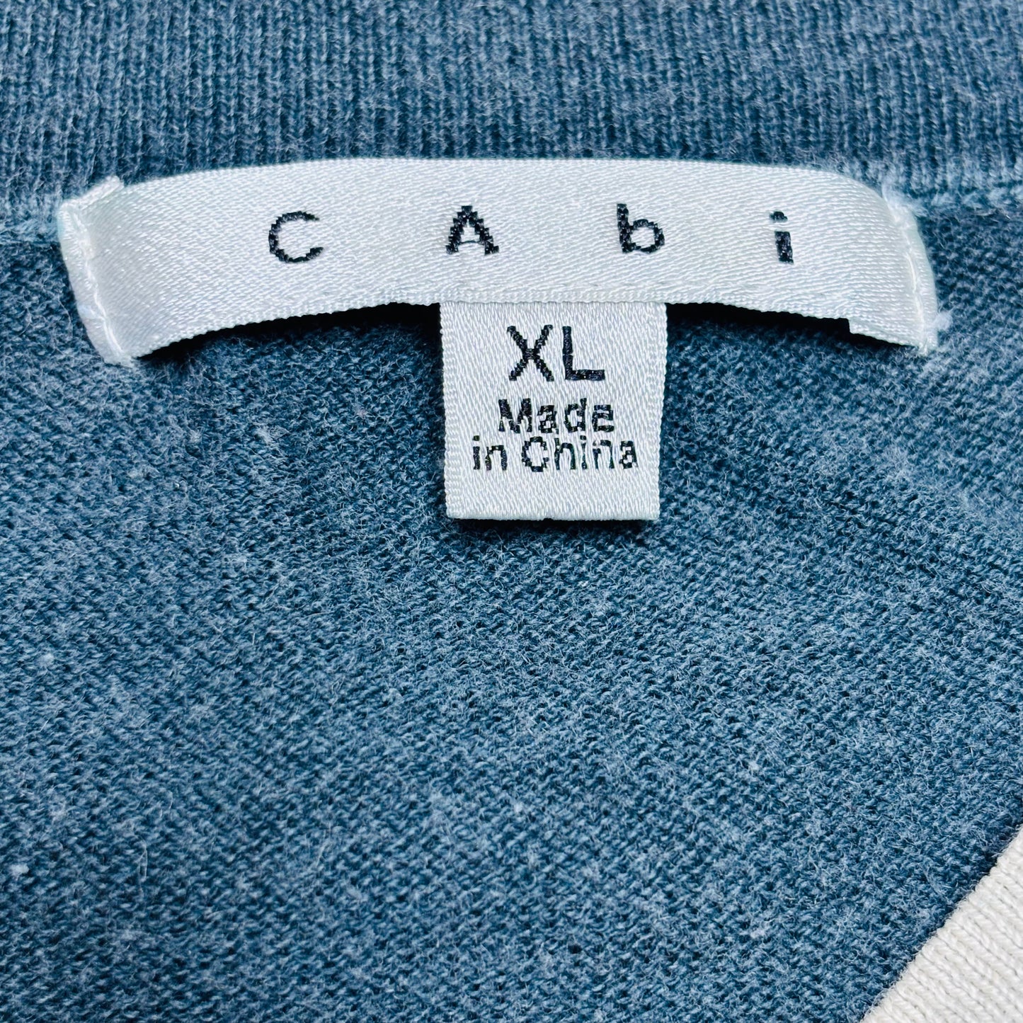 CABI Damask Burnout Acid Wash Sweater Size XL