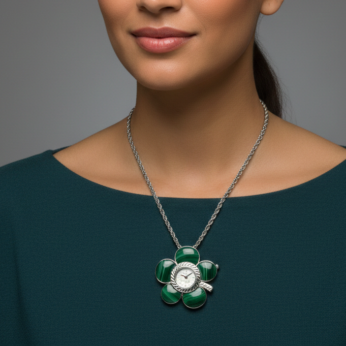 GEM ESSENCE Flower Pendant Watch