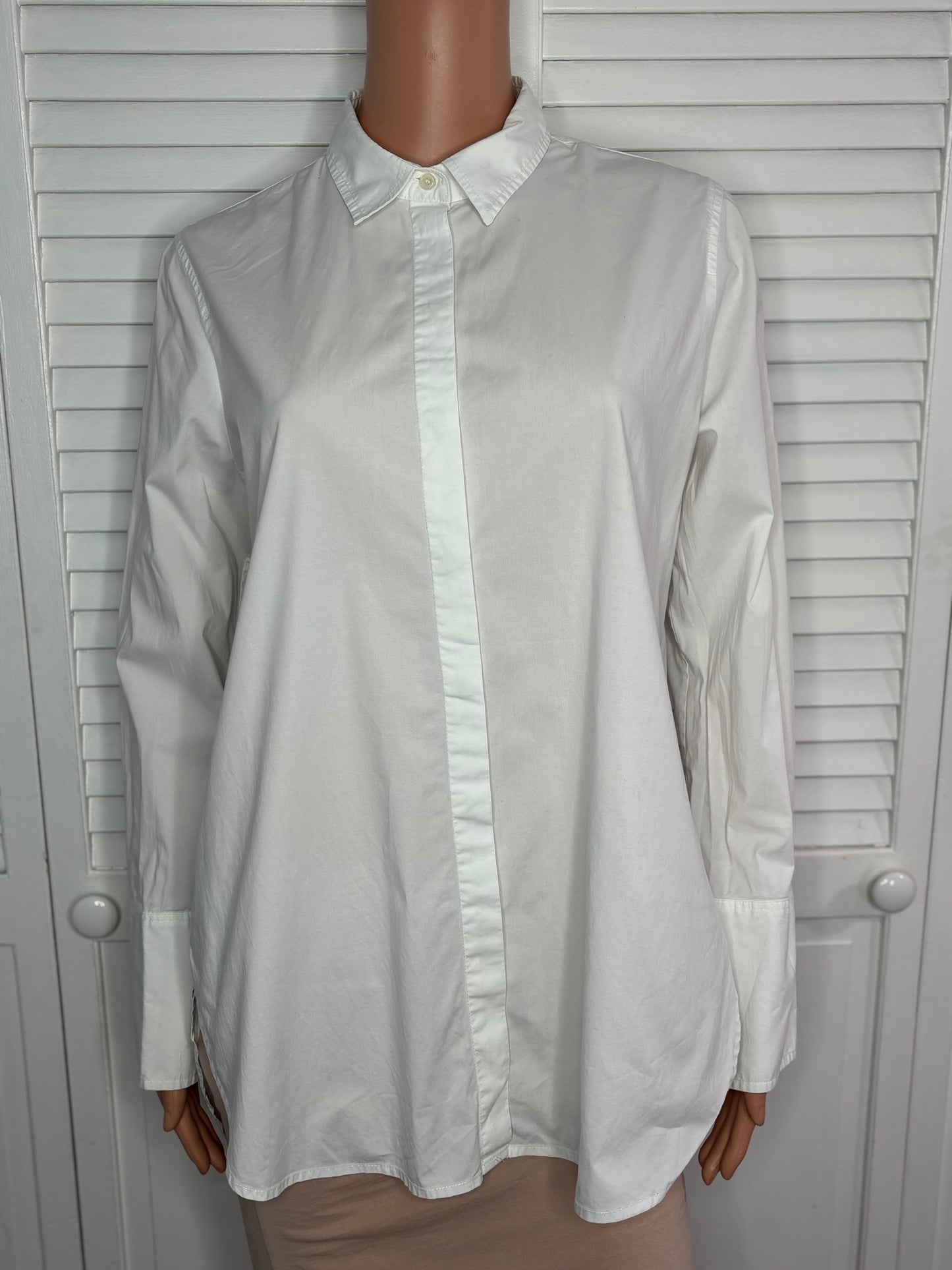 J.CREW Haberdashery White Cotton Button Down Shirt Size Medium