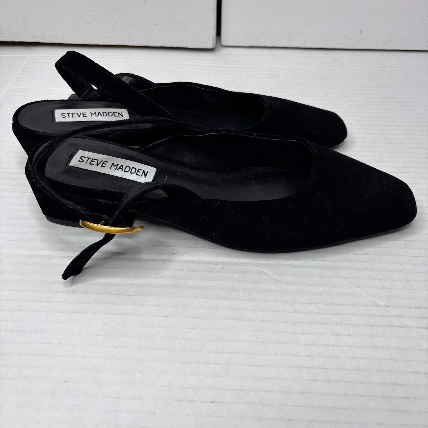 STEVE MADDEN Diona Slingback Flats in Black Suede Size 6M