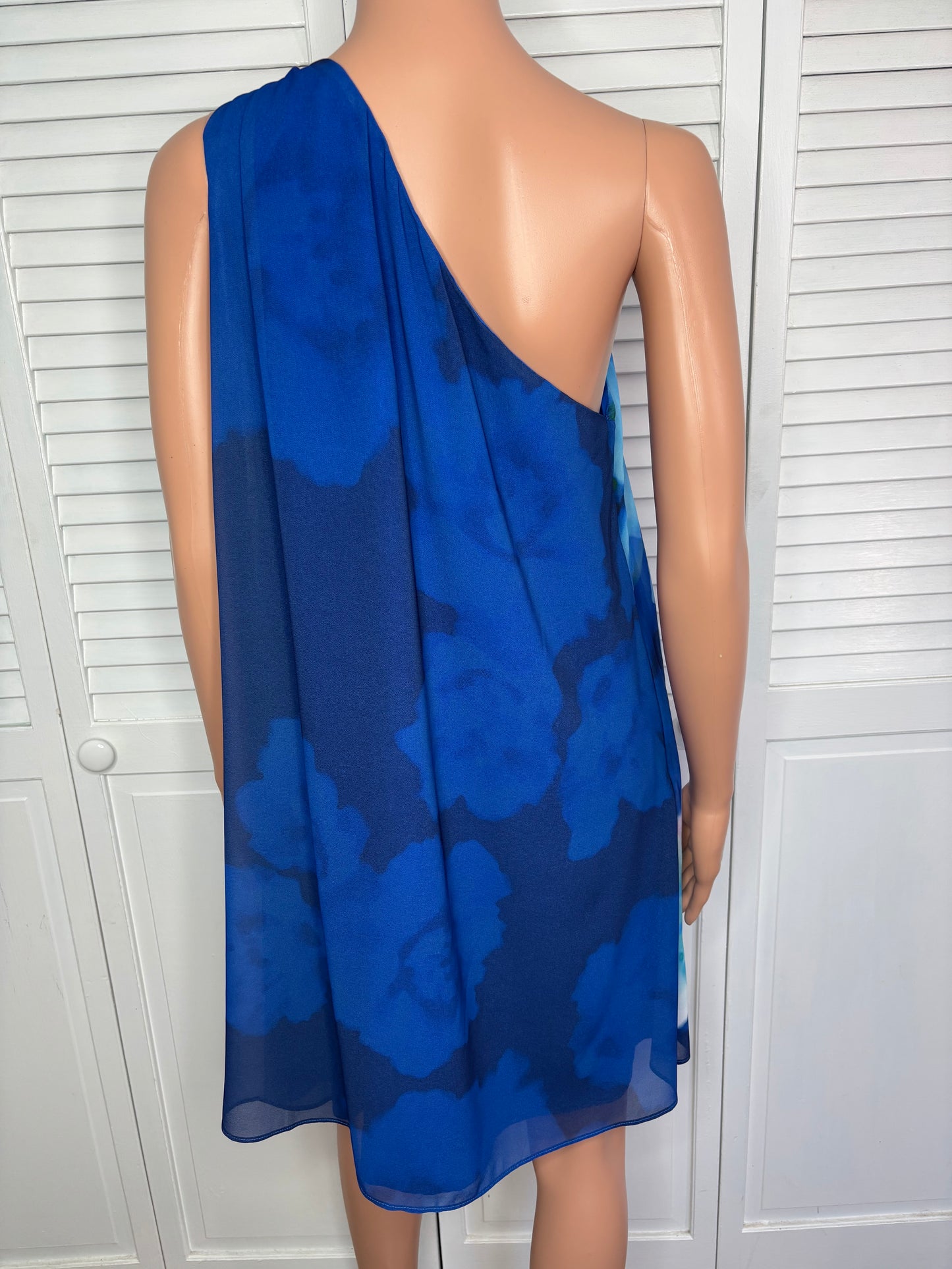New BELLE by Badgley Mischka 'Kayla' One-Shoulder Floral Dress Size 2