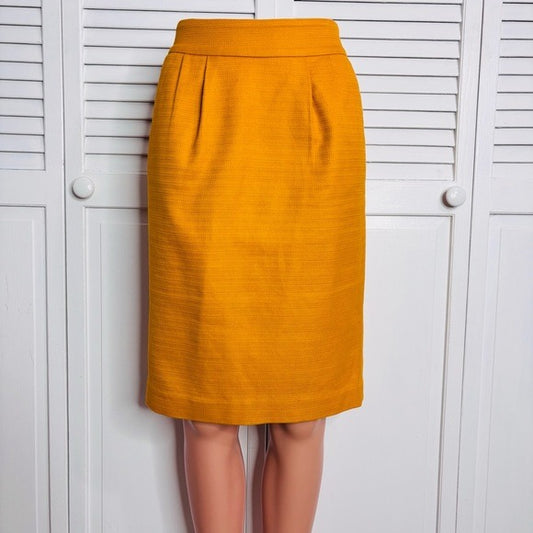 BANANA REPUBLIC Cotton Pencil Skirt in Gold Size 0