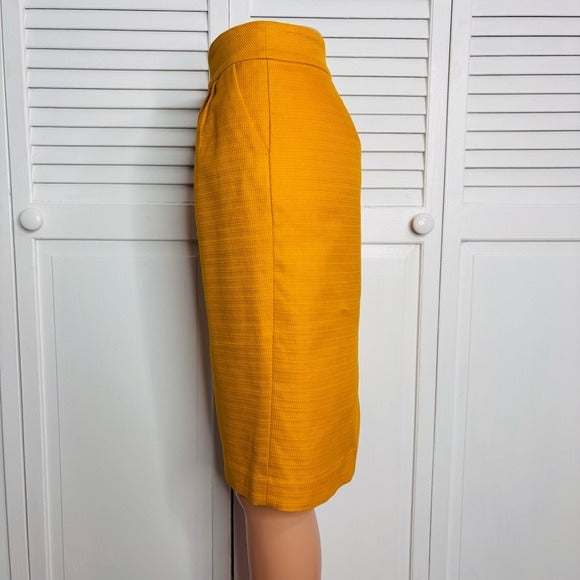 BANANA REPUBLIC Cotton Pencil Skirt in Gold Size 0