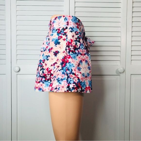 PARKER Floral Print Lightweight Belted Shorts Size M