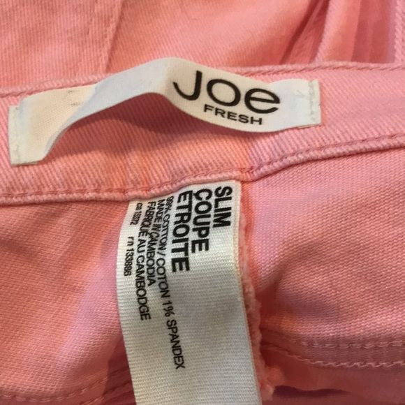 JOE FRESH Slim Pink Capris Pants Size 14