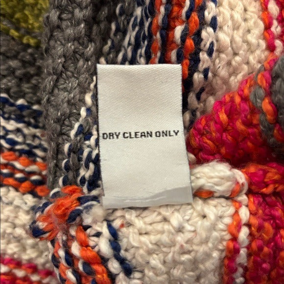 HABITAT Textured Stripe Multicolor Cowl Neck Pullover Sweater Size Small