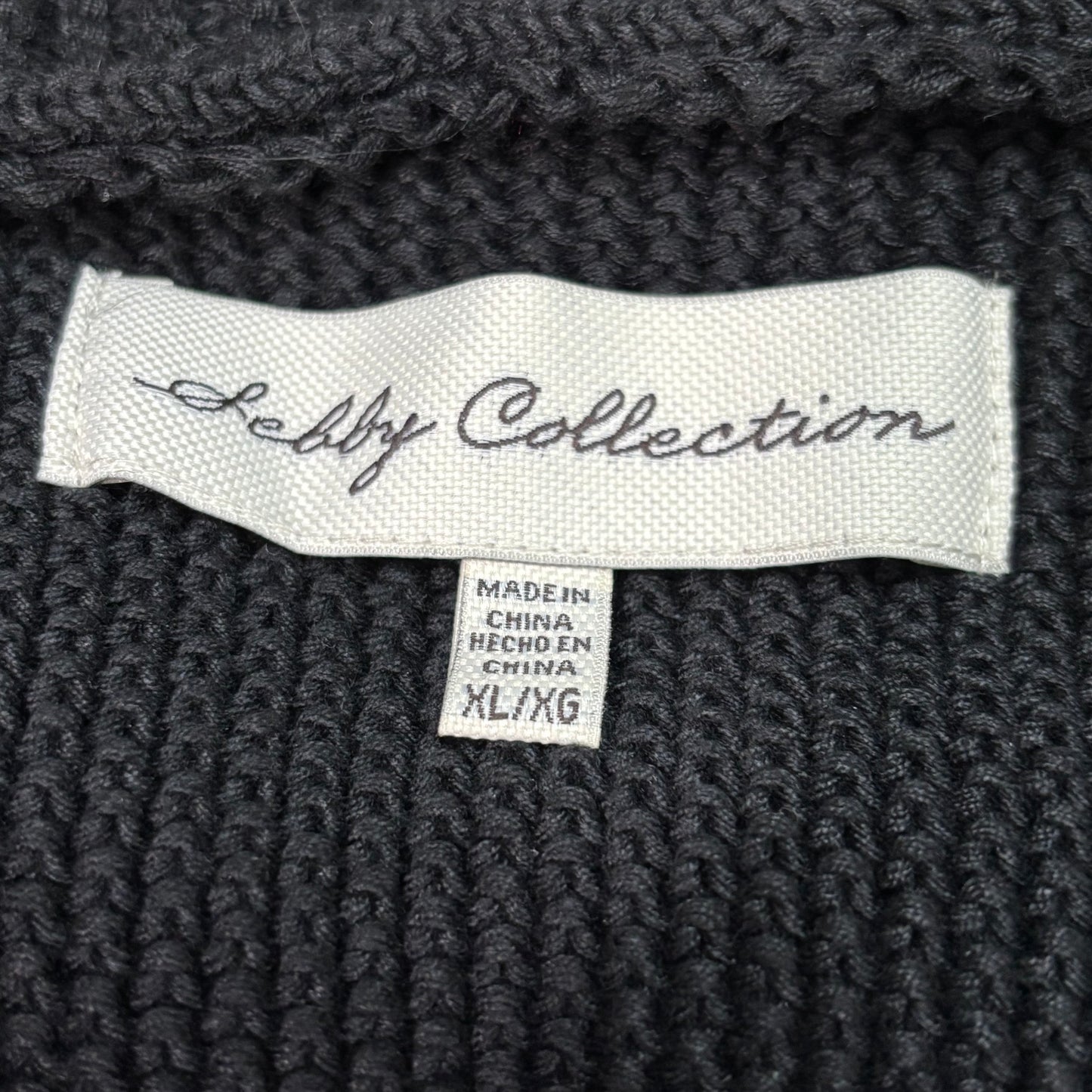 SEBBY COLLECTION Black Faux Fur & Knit Sweater Vest Size XL